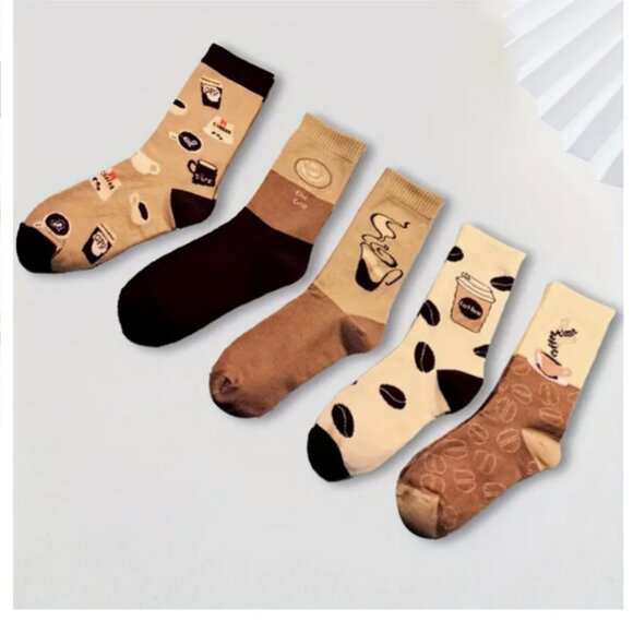 5 Pack Coffee Lover Socks - Picture 2 of 5